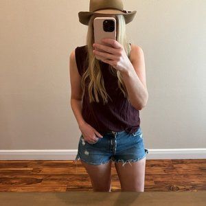 Madewell Maroon Muscle Tee Size Medium